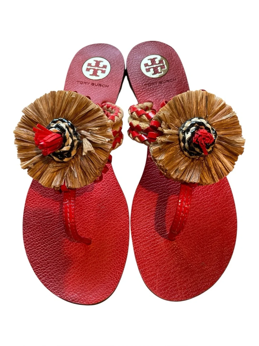Tory Burch Burt Thong | Natural & Red Volcano